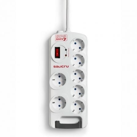 Salicru SAFE 7 com interruptor | 7 tomadas | Cabo de 1,8 m | Branco