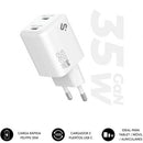 Carregador de parede GaN Subblim 35W USB C+C | 2xUSB Tipo C | 35W