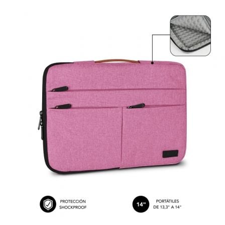 Capa Subblim Air Padded 360 para laptops até 14'  | Rosa