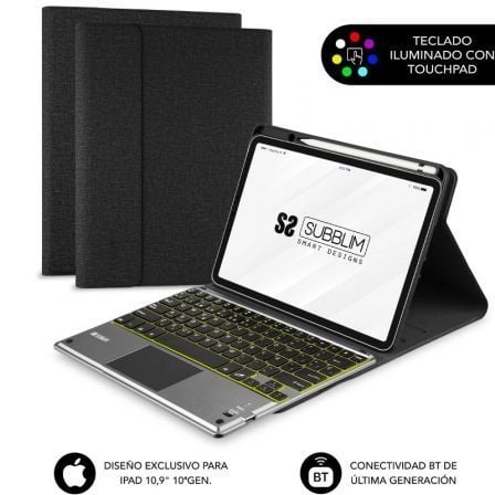 Capa com teclado Subblim KeyTab Pro BT para iPad 10.9'' 10ª geração, preta