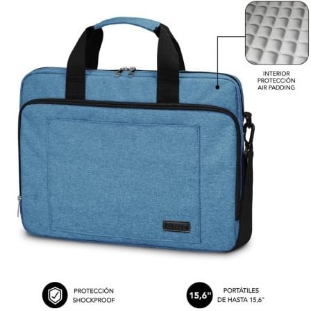Bolsa acolchoada para Subblim Air para laptops até 15,6'  | Azul