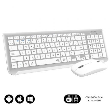 Teclado e Subblim Prestige Extended Dual Combo | Branco e Prata