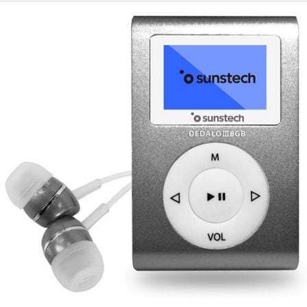 Sunstech Dedalo III MP3 Player | 8GB | Rádio FM | Cinza