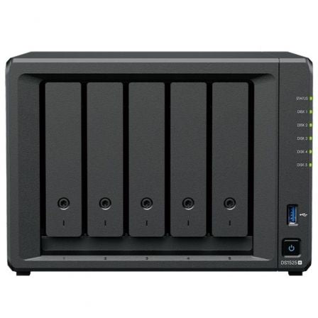 Synology Diskstation DS1525+ NAS |  5 baias 3,5'- 2,5' |  8GB DDR4 |  Formato Torre