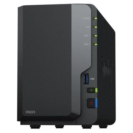 Synology Diskstation DS223 NAS | 2 baias 3,5'- 2,5' | 2 GB DDR4 | Formato Torre