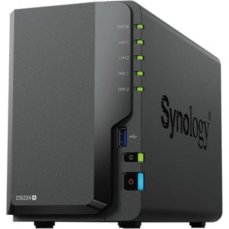 Synology Diskstation DS224+ NAS | 2 baias 3,5'- 2,5' | 2 GB DDR4 | Formato Torre
