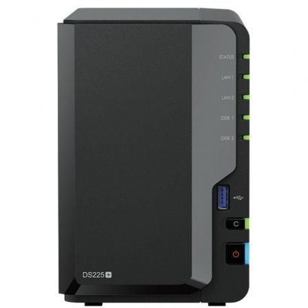 Synology Diskstation DS225+ NAS | 2 baias 3,5'- 2,5' | 2 GB DDR4 | Formato Torre