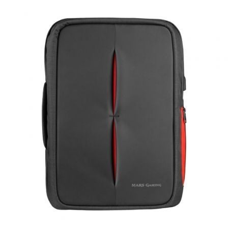 Mars Gaming MB2 para laptops até 17,3''  | Porta USB  | Antirroubo  | À prova d'água  | Cinza e vermelho