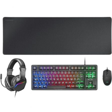Pack Mars Gaming MCP-RGB3 | Teclado RGB + Rato óptico + MousePad XXL + Auriculares