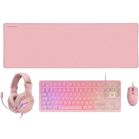 Pack Mars Gaming MCP-RGB3P | teclado RGB + Rato óptico + MousePad XXL + auriculares
