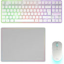 Mars Gaming MCPWTKL |  Teclado sem fio + Rato sem fios + Mouse pad | Branco
