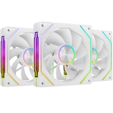 Pack com 3 ventiladores invertidos Mars Gaming MF-LINKFINITYKIT2R | 12 cm | ARGB | Branco