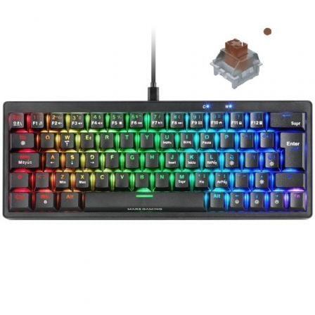 Teclado mecânico Mars Gaming MKMINIPRO | marrom | Preto