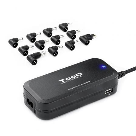 Carregador de laptop TooQ TQLC-90BS02AT | 90 W | Automático | 12 conectores | Voltagem 12-20 V | 1 USB