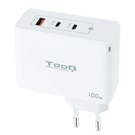 Carregador de parede TooQ GaN TQWC-GANQC2PD100W | 2xUSB Tipo C | 1xUSB | 100W