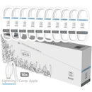Pack com 10 Cabos Lightning Tech One Tech Basik TEC2952 | USB Macho - Lightning Macho | 1m | Branco
