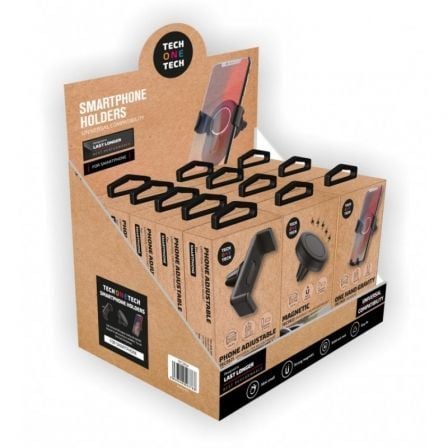Suporte para smartphone automotivo Tech One Tech TEC2824 com display | Inclui 12 unidades