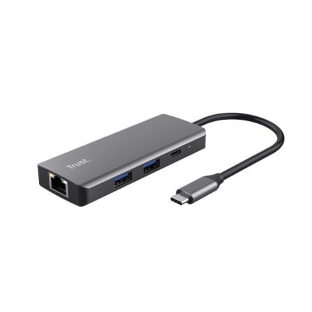 Docking USB Tipo-C Trust Dalyx | 2xUSB | 2xUSB Tipo-C | 1xHDMI | 1xRJ45 | Cinza