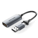 Conversor HDMI Vention ACWHA 4K 60Hz | HDMI Fêmea  | USB Macho - USB Tipo C Macho | 480Mbps | 10cm | Preto