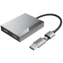 Vention ACXHB | USB Tipo C Macho | USB Macho - 2x Conversor HDMI Fêmea | 15 cm | Cinza