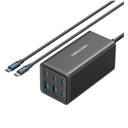 Carregador de parede Vention FENB0-EU | 4xUSB Tipo C | 2xUSB | 200W
