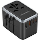 Vention FJFB0 Carregador de parede de viagem universal GaN | Tomada de energia universal | 2xUSB Tipo C | 2xUSB | 65 W