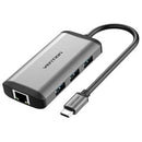 Docking USB Tipo-C Vention CNCHB | 1xHDMI | 3xUSB | 1xUSB Tipo-C PD | 1xRJ45 | Cinza