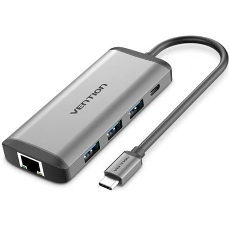 Docking USB Tipo-C Vention CNDHB | 1xHDMI | 3xUSB | 1xUSB Tipo-C PD | 1xRJ45 | 1xLeitor de cartão | Cinza