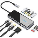 Docking USB Tipo-C Vention TFGHB |  1xVGA |  1xHDMI |  4xUSB |  1xUSB Tipo-C PD |  1xRJ45 |  1xLeitor de Cartão SD |  Cinza