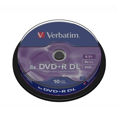 DVD+R Dupla Camada Verbatim Advanced AZO 8X | Tub-10 unidades