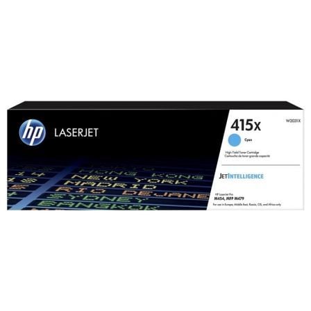 toner original HP nº 415X XL de alta capacidade   |  ciano